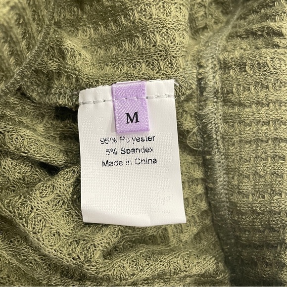 No Brand Green High Rise Waffle Knit Pants - Picture 4 of 8